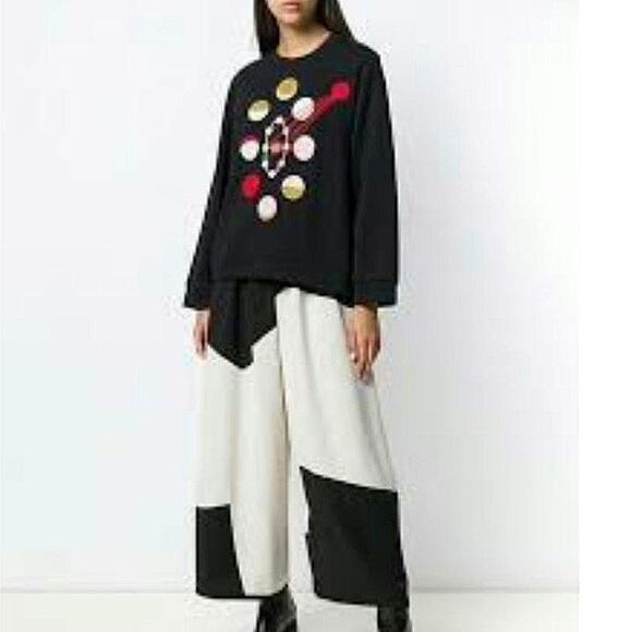 Henrik Vibskov Moon Embroidered Sweatshirt Pullover Relaxed Fit Designer Size S - Picture 8 of 12